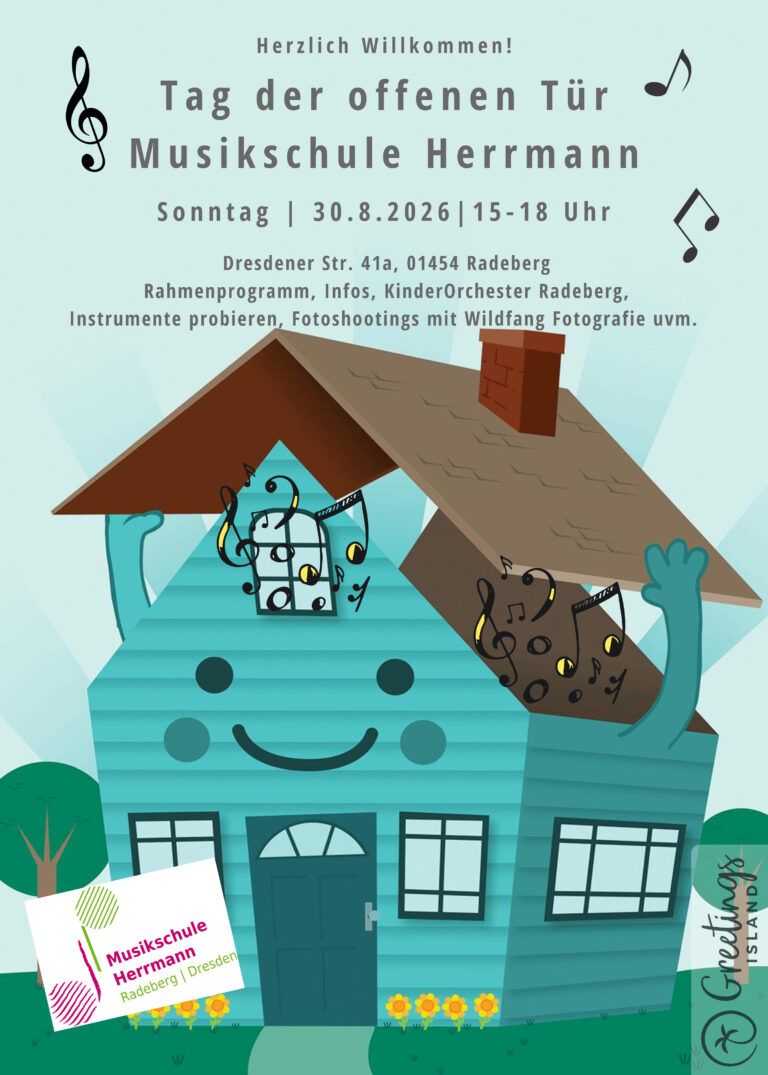 Musikschulfest mit Tag der offenen Tür am So. 30.8.2026 15-18 Uhr in Radeberg